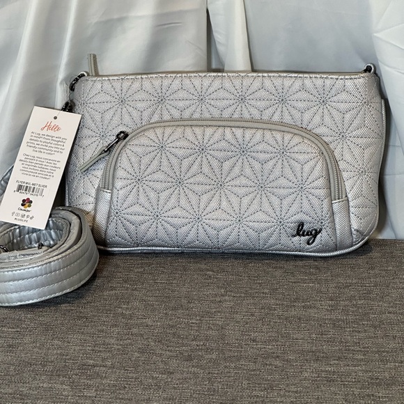 lug Handbags - Lug Flyer matte luxe convertible wristlet clutch belt bag NWT metallic silver